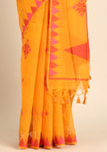 Yellow Kasuti Pattern Woven Tussar saree - Taashi