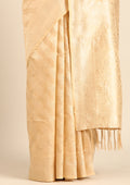 Pastel Beige Traditional Woven Tussar Saree - Taashi