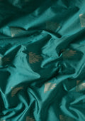 Teal Temple Butta Kanchipuram Saree - Taashi