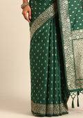 Dark Green Butta Woven Tussar Saree - Taashi