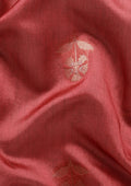 Dark Pink Floral Woven Tussar Saree - Taashi