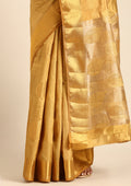 Golden Betel Leaf Woven Tussar Saree - Taashi