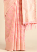 Pastel Pink Traditional Woven Tussar Saree - Taashi