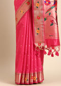 Pink Paithani Pattern Tussar Saree - Taashi