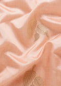 Pastel Peach Leaf Woven Tussar Saree - Taashi