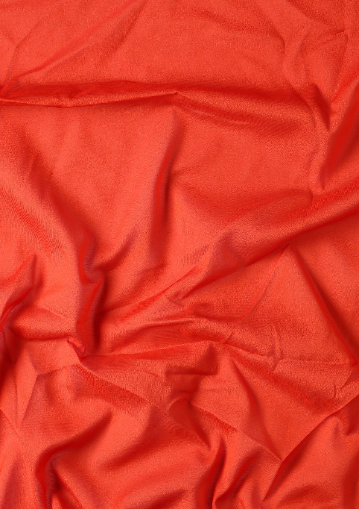 Orange Crepe Saree With Zari Border - Taashi