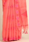 Peach Kasuti Pattern Woven Tussar saree - Taashi