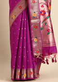 Magenta Paithani Pattern Tussar Saree - Taashi