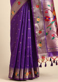 Violet Paithani Pattern Tussar Saree - Taashi
