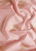 Dusty Pink Leaf Woven Tussar Saree - Taashi