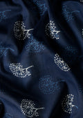 Indigo Batik Tree Butta Printed Cotton Saree - Taashi