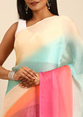 Multicolor Dyed Chiffon Saree - Taashi