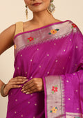Magenta Paithani Pattern Tussar Saree - Taashi