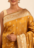 Mustard Traditional Woven Tussar Saree - Taashi