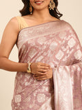 Mauve Jaal Woven Tussar Saree - Taashi
