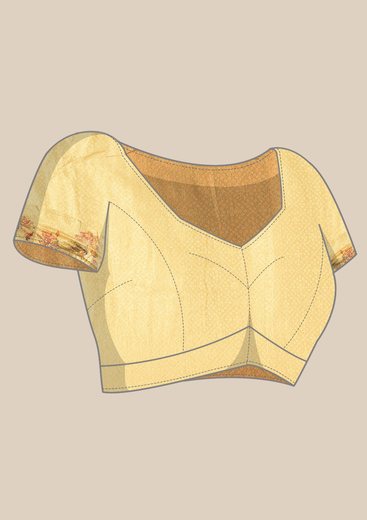 Metallic Yellow Printed And EmbroideRed Organza Saree - Taashi
