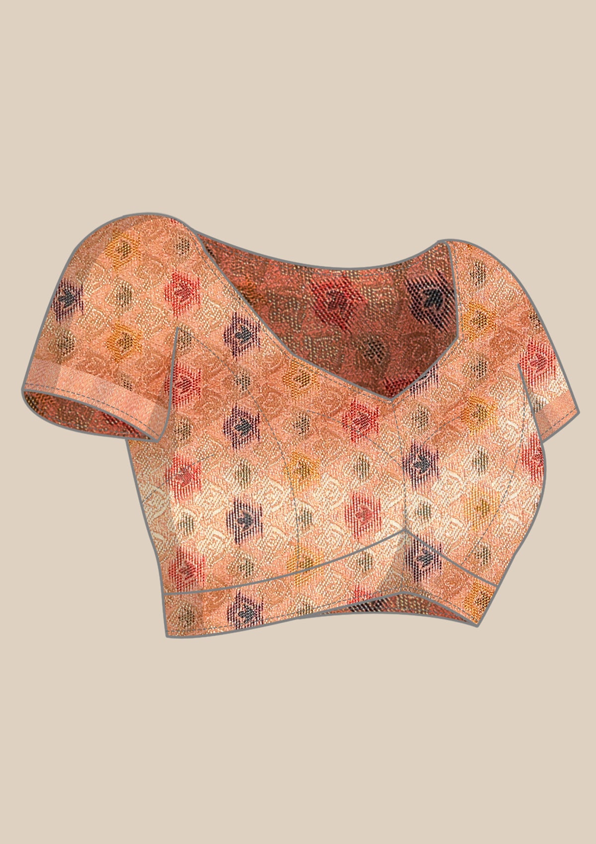 Peach Banarasi Saree - Taashi