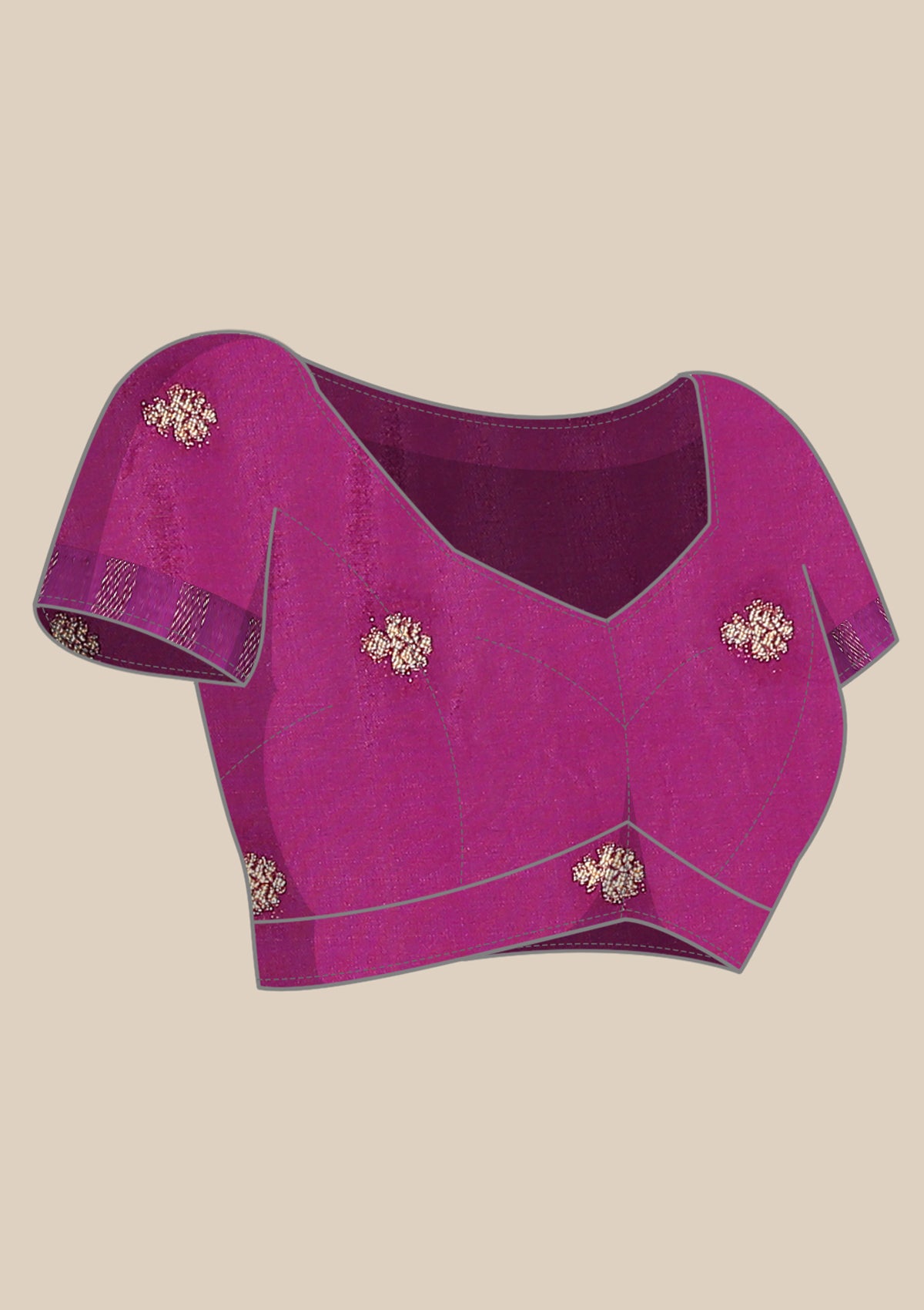 Purple Semi Banarasi Silk Saree