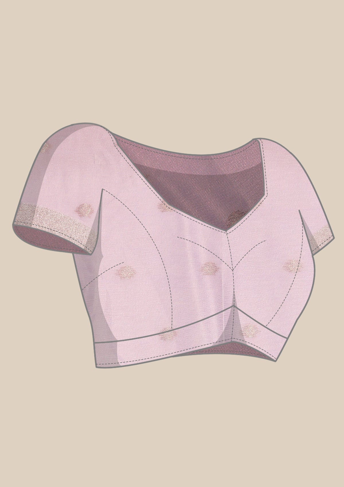 Mauve Floral Printed Zari Woven Organza Saree - Taashi