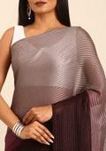 Multicolor Ombre Striped Chiffon Saree - Taashi