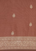 Mocha Mousse Traditional Pattern Woven Tussar Saree - Taashi
