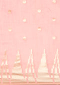 Pastel Pink Traditional Temple Pattern Tussar Saree - Taashi