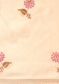 Cream Fancy Embroidery Tussar Saree - Taashi
