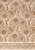 Cream And Heena Stylised A/O Paisley Pattern Linen Saree - Taashi