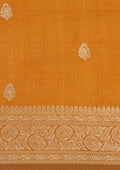 Mustard Yellow Traditional Pattern Woven Tussar Saree - Taashi