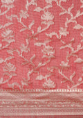 Dusty Pink Jaal Woven Tussar Saree - Taashi
