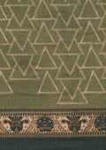 Dark Green Geometric Printed Tussar Saree - Taashi