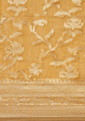 Mustard Jaal Woven Tussar Saree - Taashi
