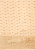 Cream Traditional Zari Butta Woven Tussar Saree - Taashi