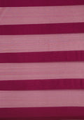 Purple Striped Chiffon Saree - Taashi