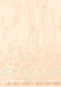 Cream Fancy Embroidery Tussar Saree - Taashi