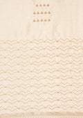 Cream Fancy Embroidery Tussar Saree - Taashi