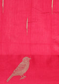Magenta Placement Jacquard Woven Tussar Saree - Taashi