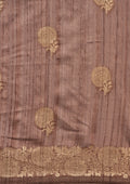 Mocha Mousse Floral Butta Pattern Tussar Saree - Taashi