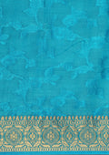 Blue Floral Woven Tussar Saree - Taashi