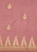 Mauve Traditional Zari Woven Tussar Saree - Taashi