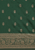 Dark Green Traditional Woven Tussar Saree - Taashi