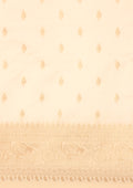 Cream Traditional Pattern Woven Tussar Saree - Taashi