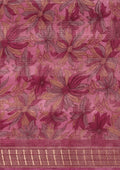 Magenta A/O Floral Printed Tussar Saree - Taashi