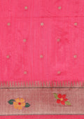Pink Paithani Pattern Tussar Saree - Taashi