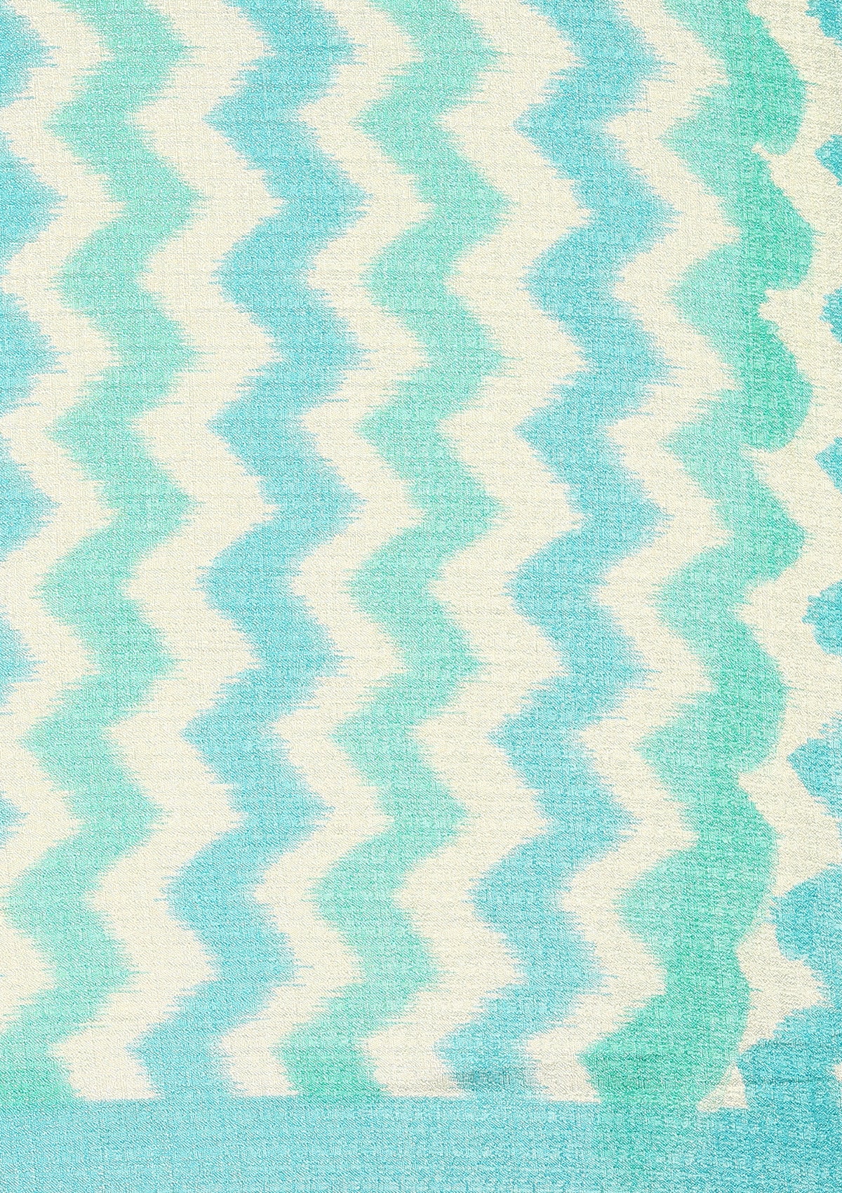 Cream Contrast Zigzag Printed Art Tussar Matka Silk Saree - Taashi