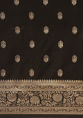 Black Traditional Woven Tussar Saree - Taashi