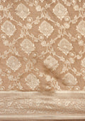 Beige Jaal Woven Tussar Saree - Taashi