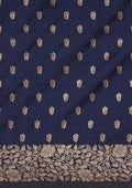 Navy Blue Butta Woven Tussar Saree - Taashi