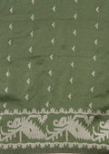 Dark Green Stylised Ikat Pattern Tussar Saree - Taashi