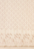 Cream Fancy Embroidery Tussar Saree - Taashi